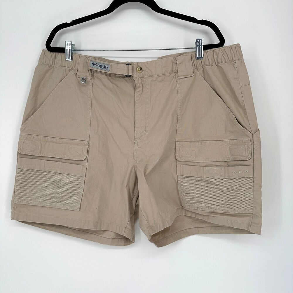 Columbia PFG Womens Cargo Shorts Size 2X Tan Fishing Hiking Outdoors Camping